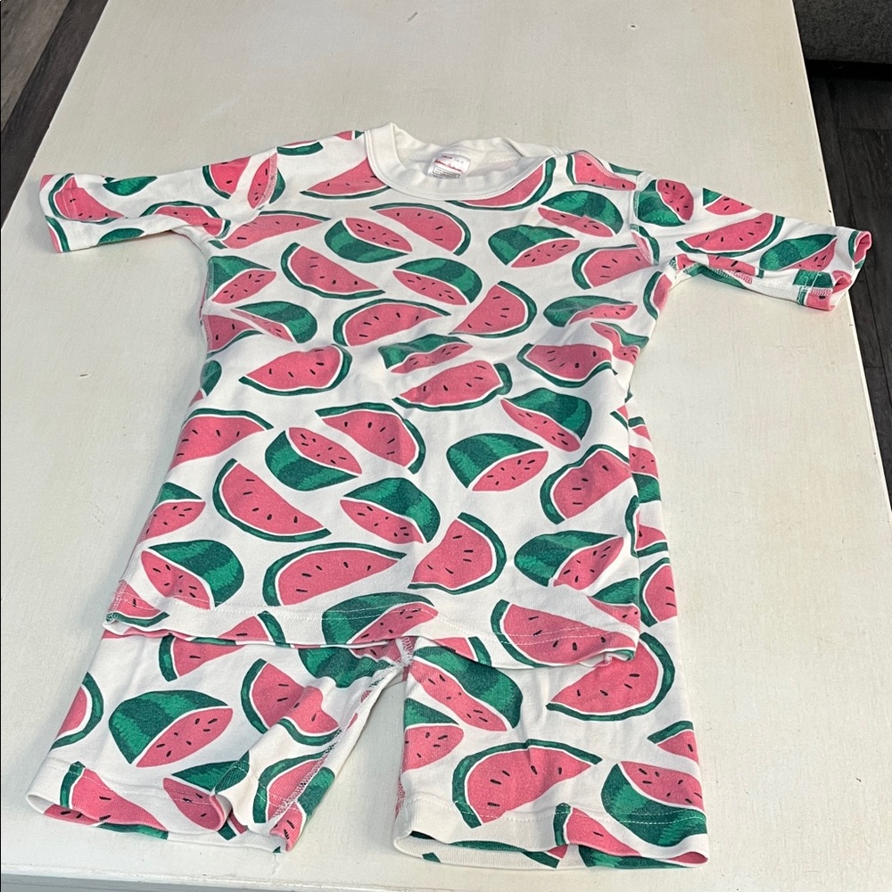 Hanna Andersson Pink and Green Pajama Set
